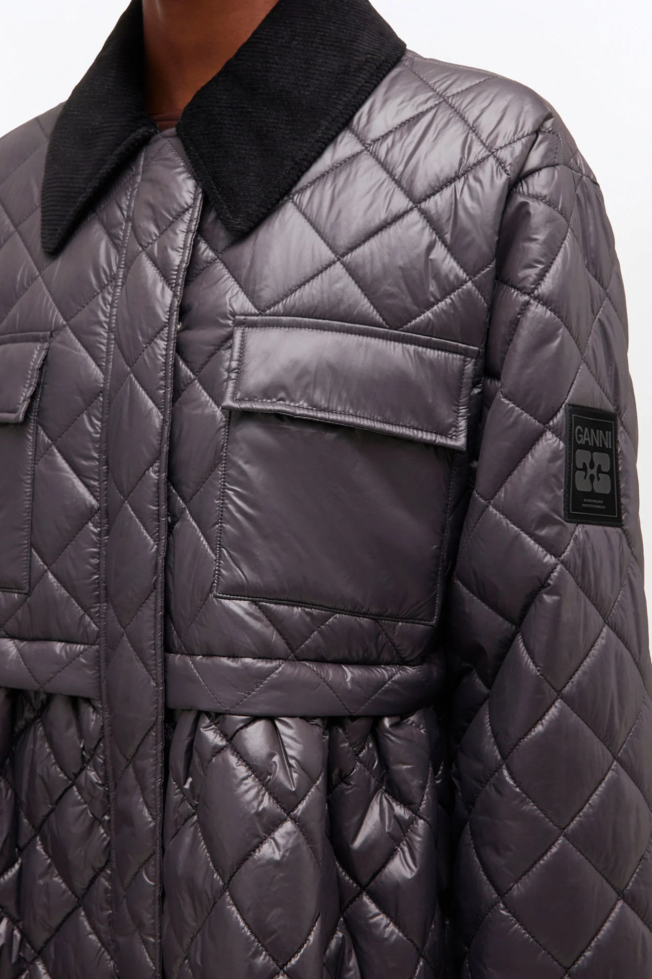 Sort Shiny Quilt Midi Jacket - Image 4