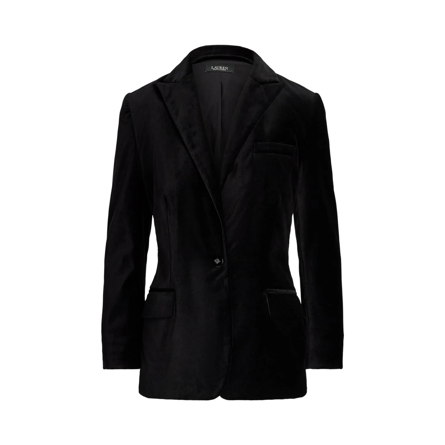 Sort Stretch Velvet Blazer