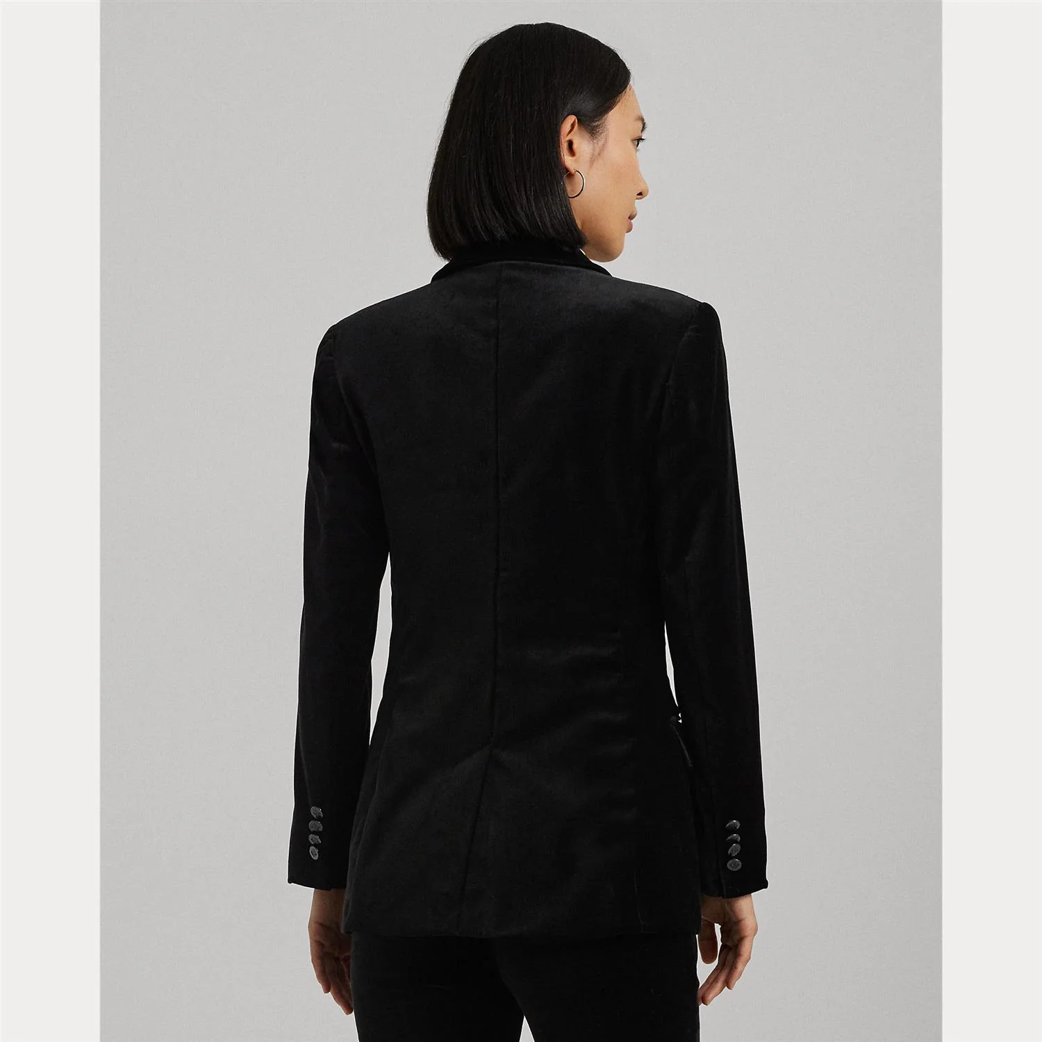 Sort Stretch Velvet Blazer - Image 4