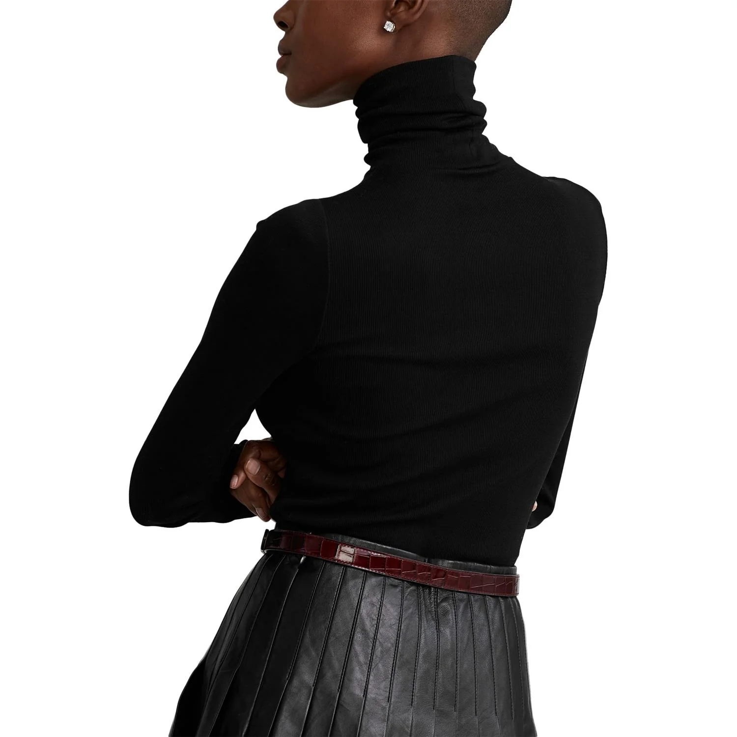 Sort Tencel Rib polo - Image 5
