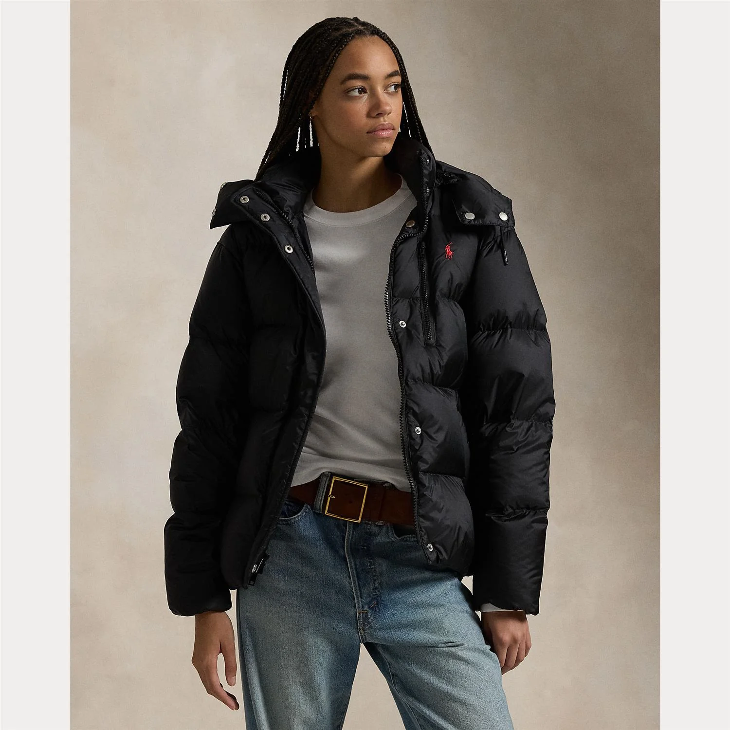 Sort Water-repellent Quilted Down Jacket - Image 2