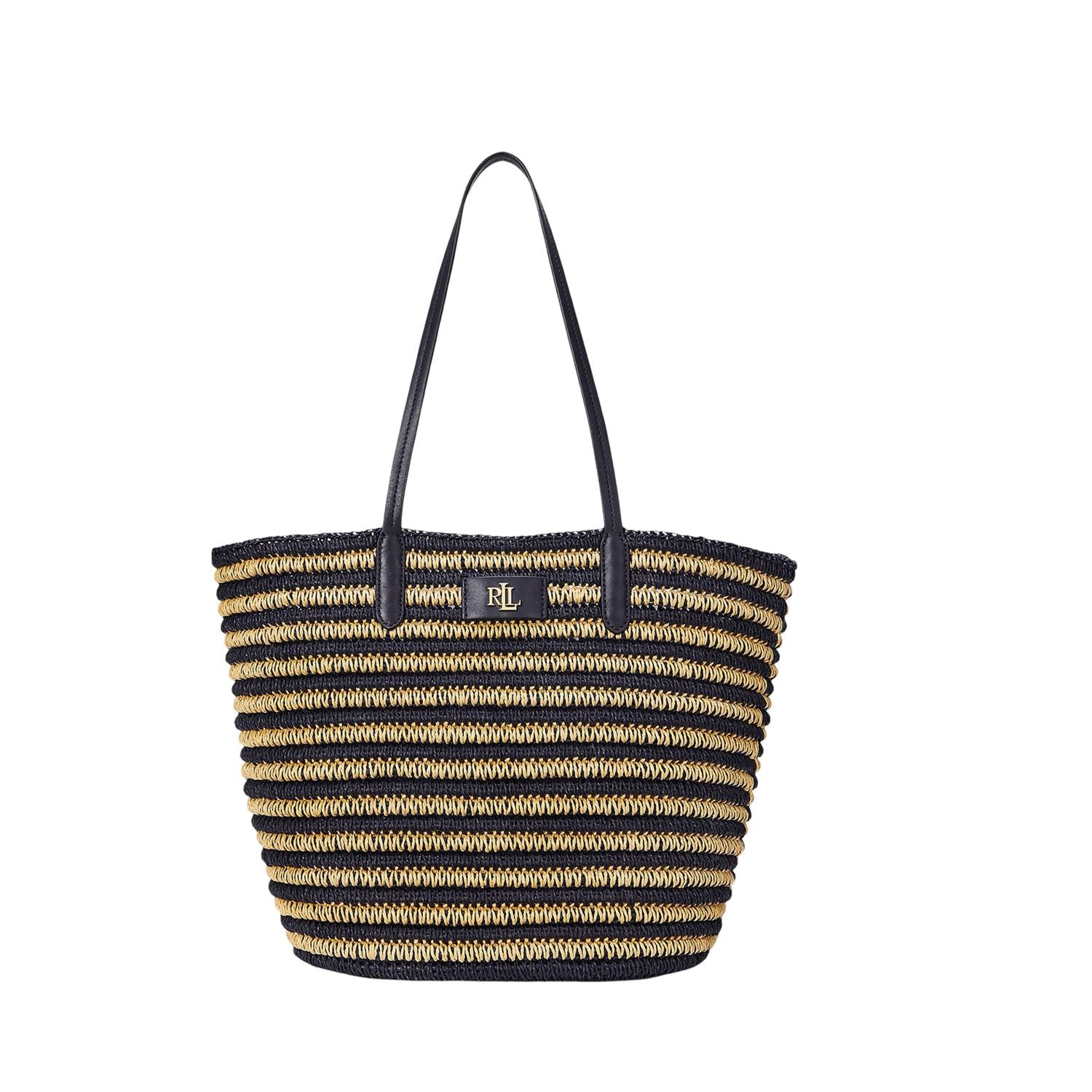 Striped Straw Large Brie Tote Bag