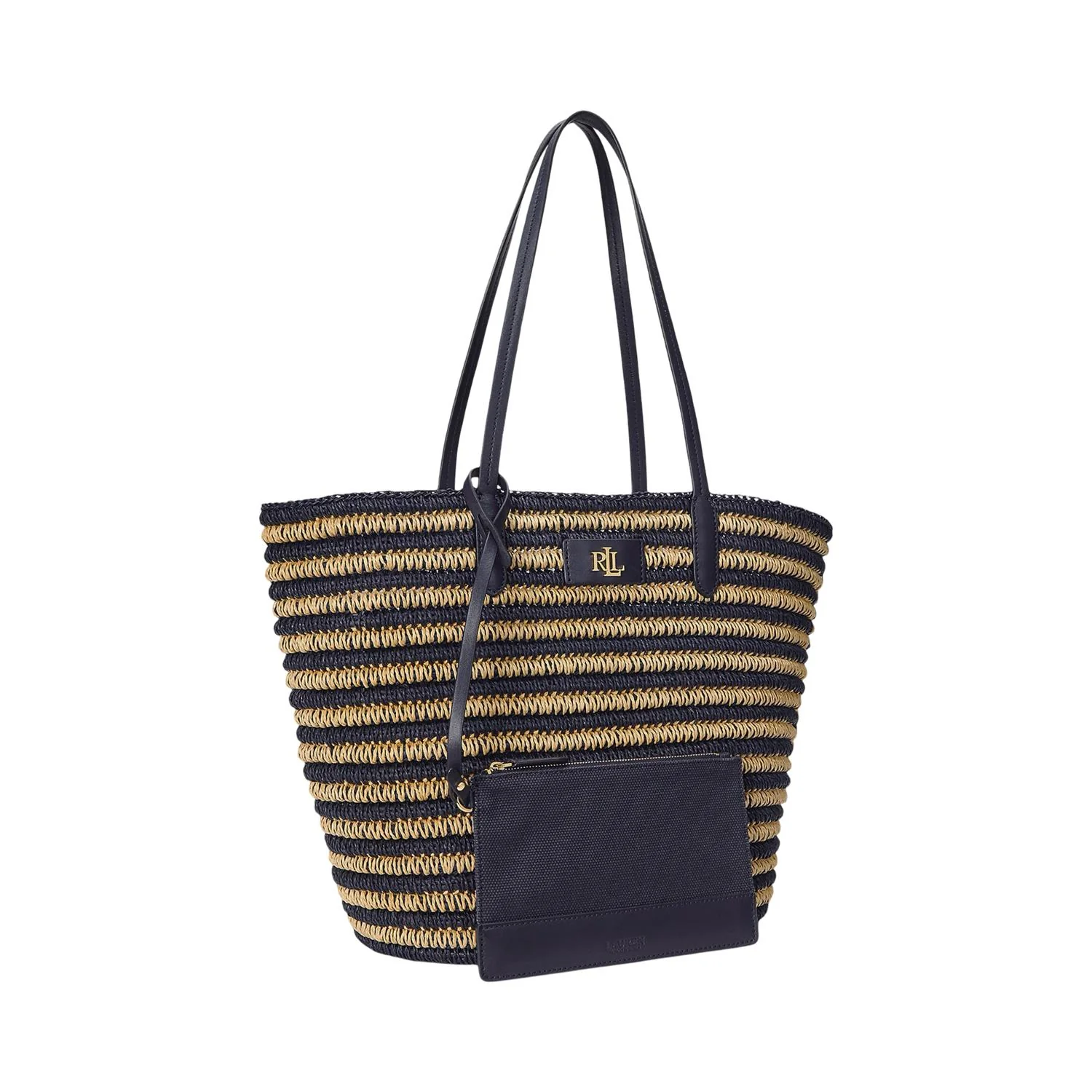 Striped Straw Large Brie Tote Bag - Image 2