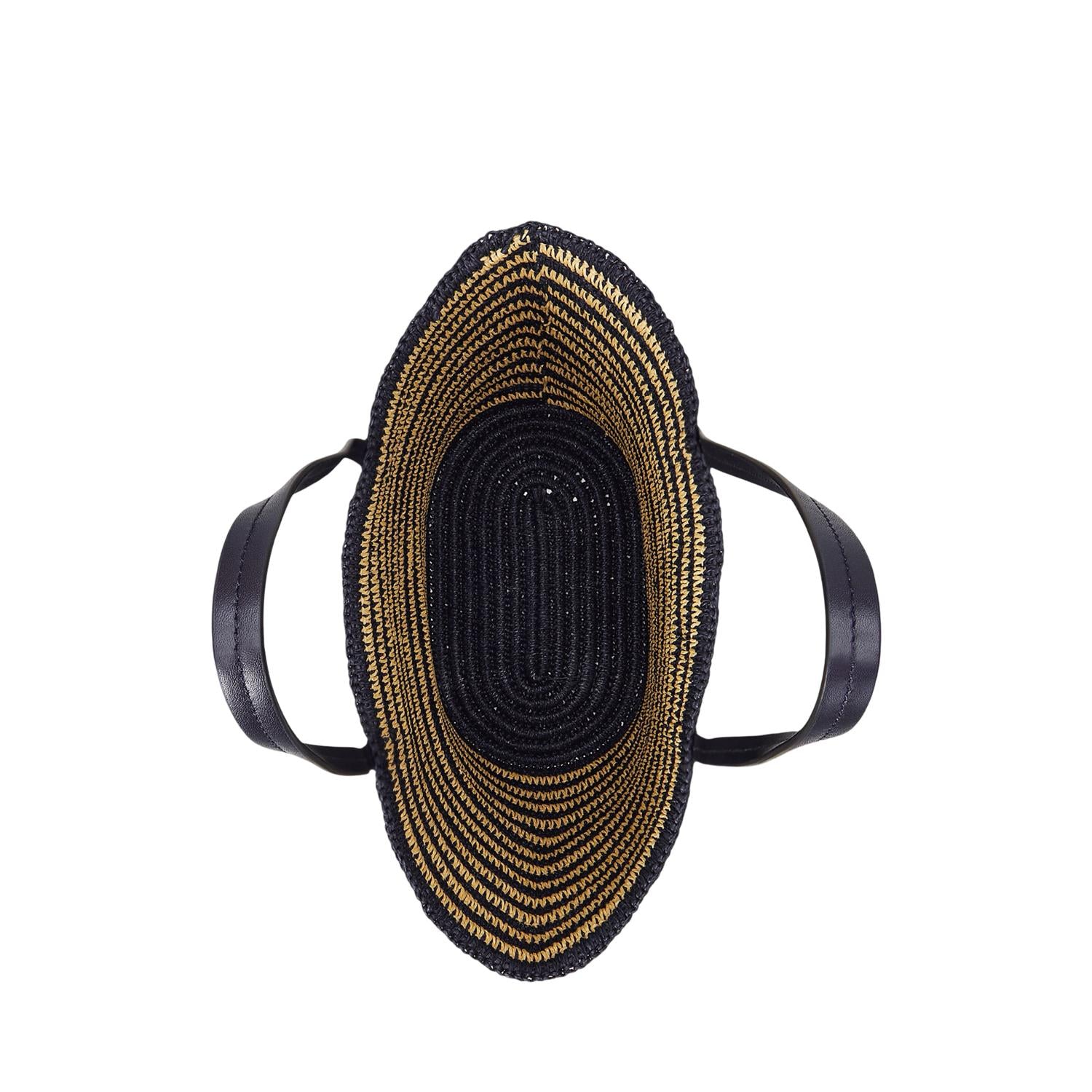 Striped Straw Large Brie Tote Bag - Image 3