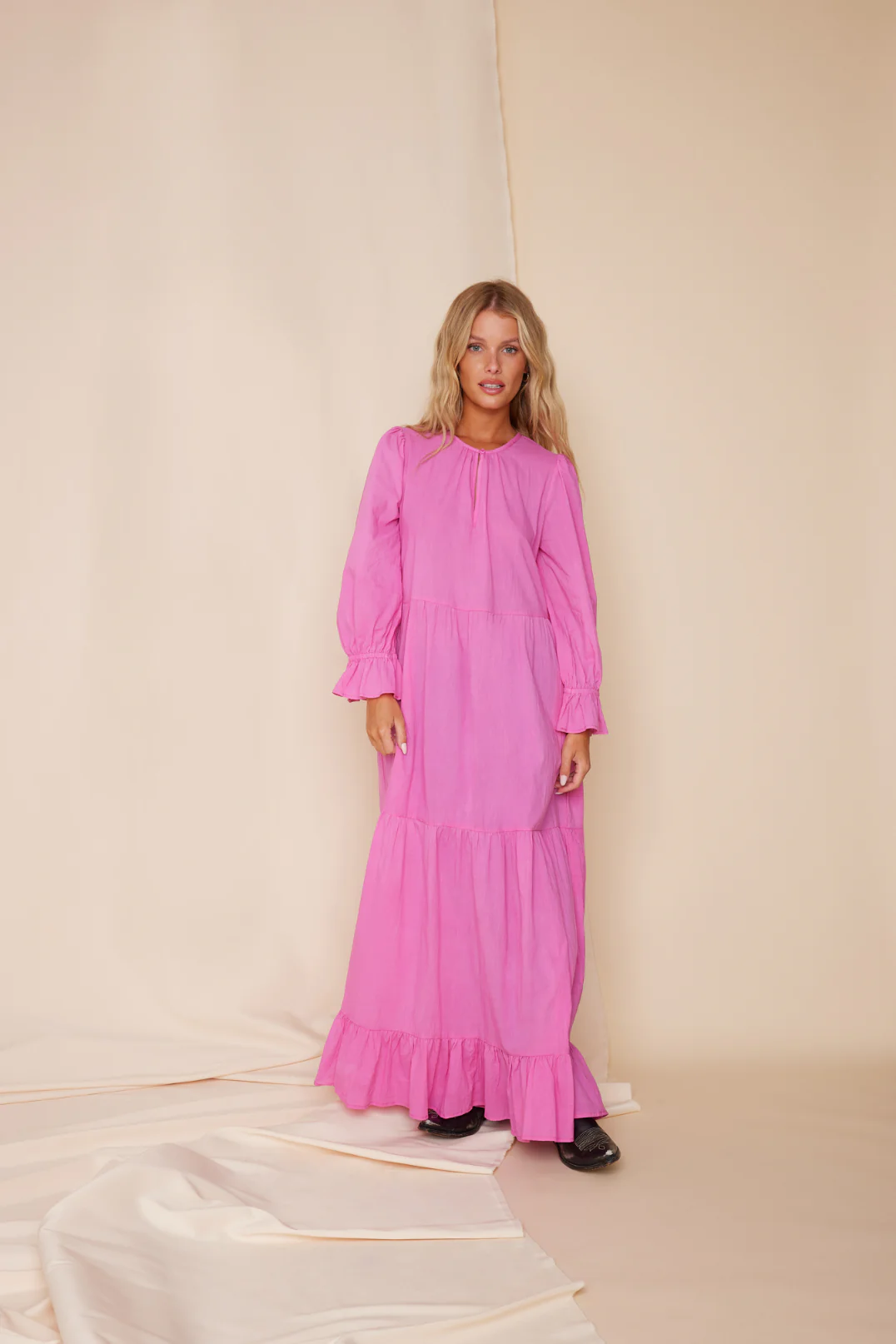 Strong Pink Muse Solid Dress - Image 2