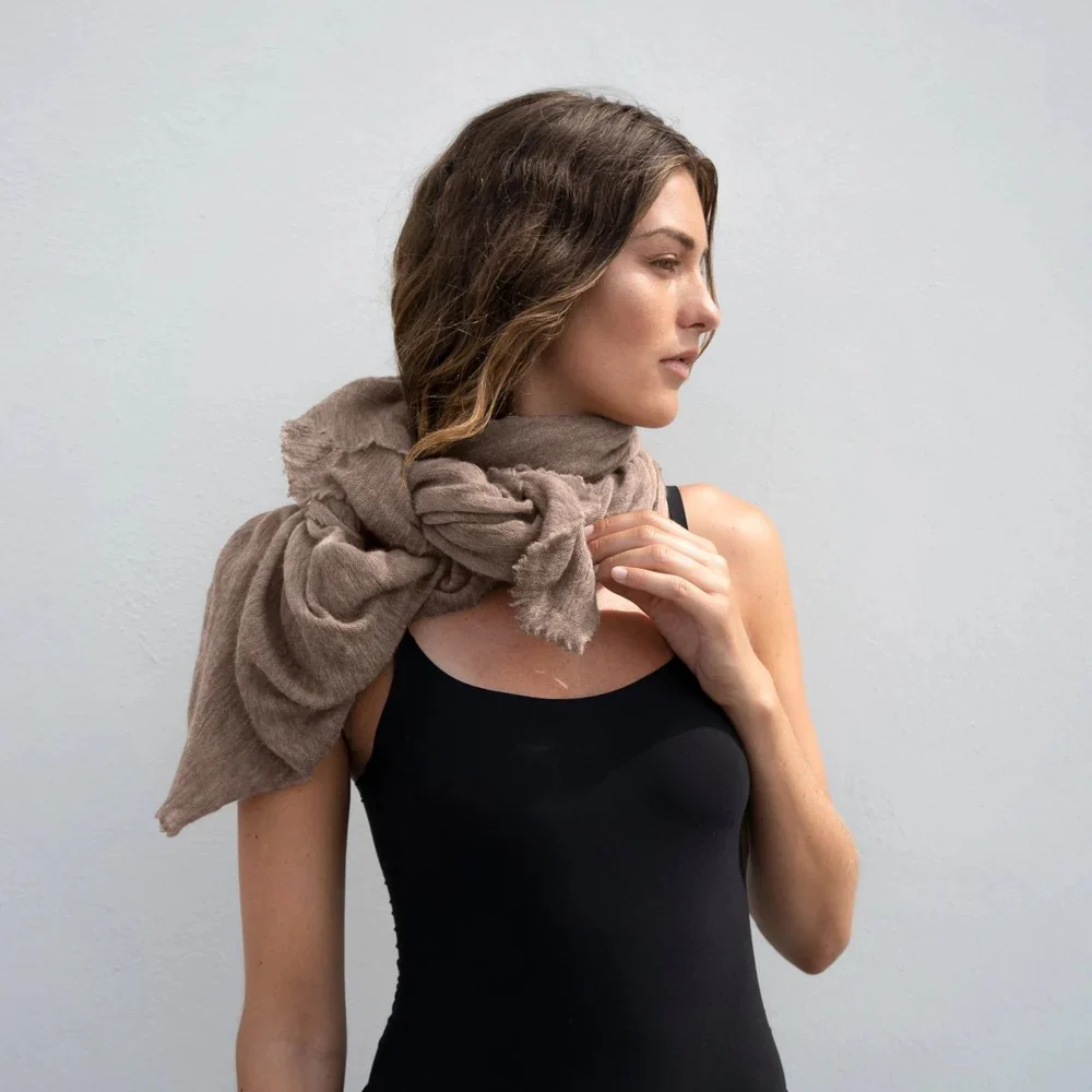 Taupe Milano Luxury Scarf - Image 2