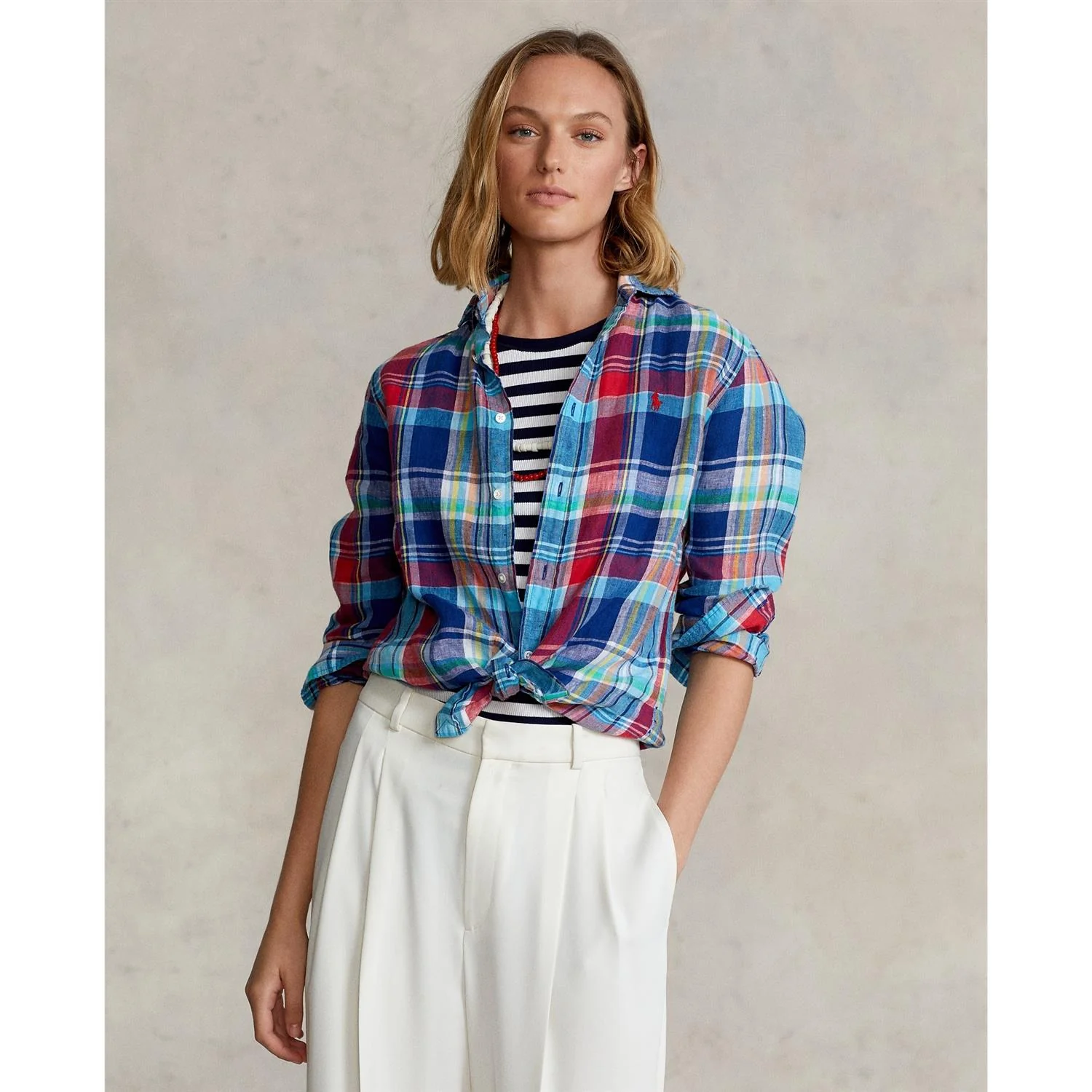 Turquoise-Red EST Georgia Slim Shirt - Image 2