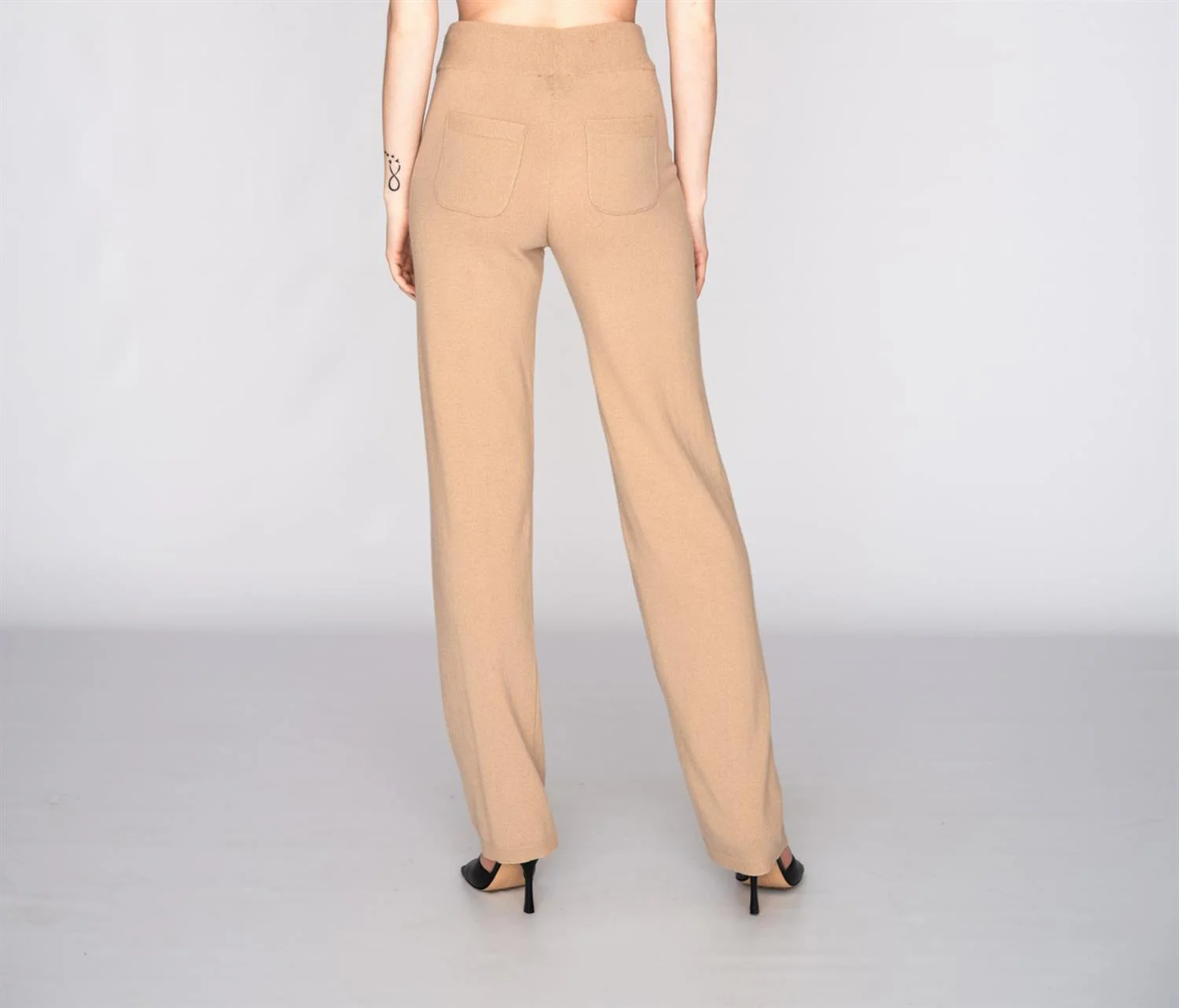 Warm Taupe Knitted Jogger - Image 2