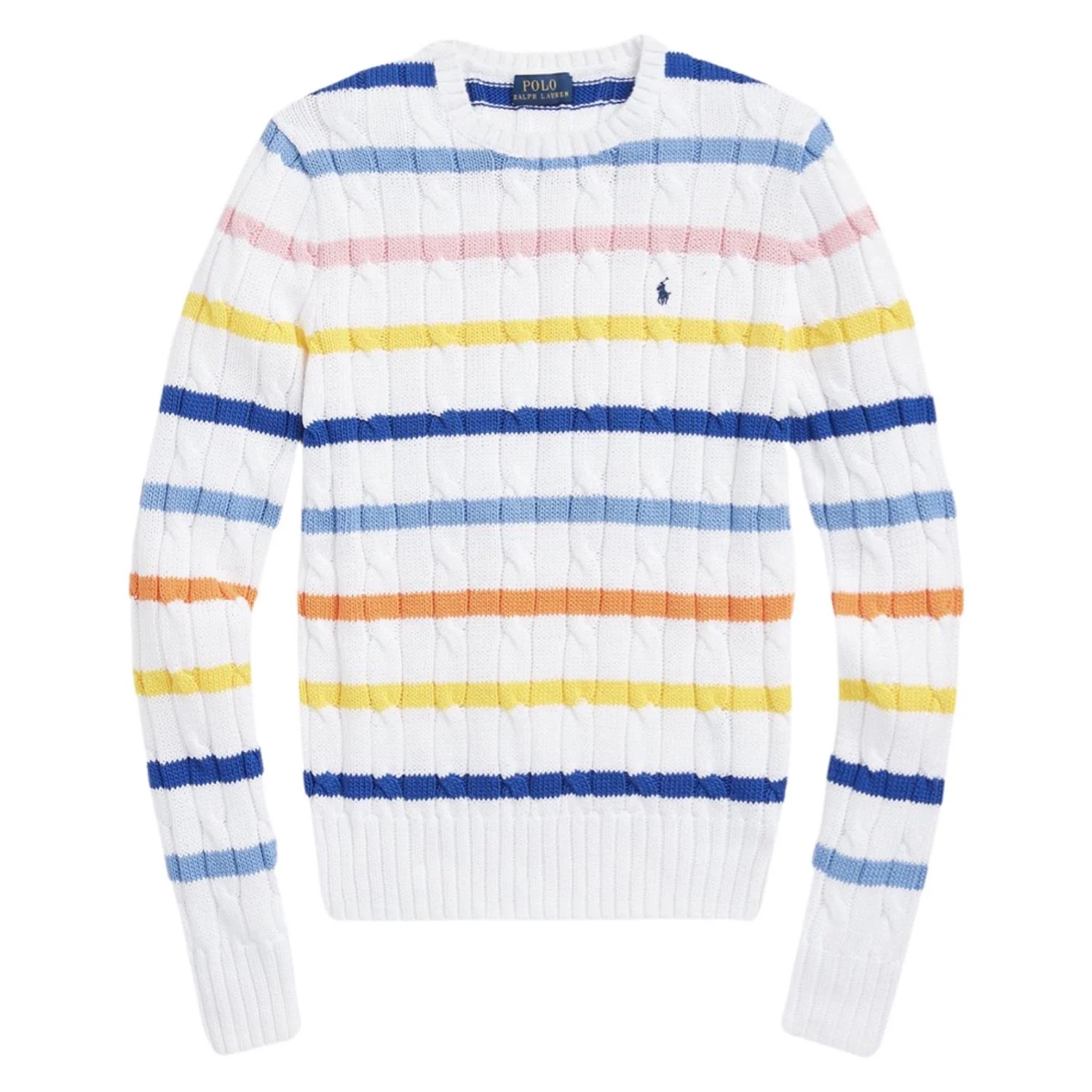 White Multi STRP Juli Pullover