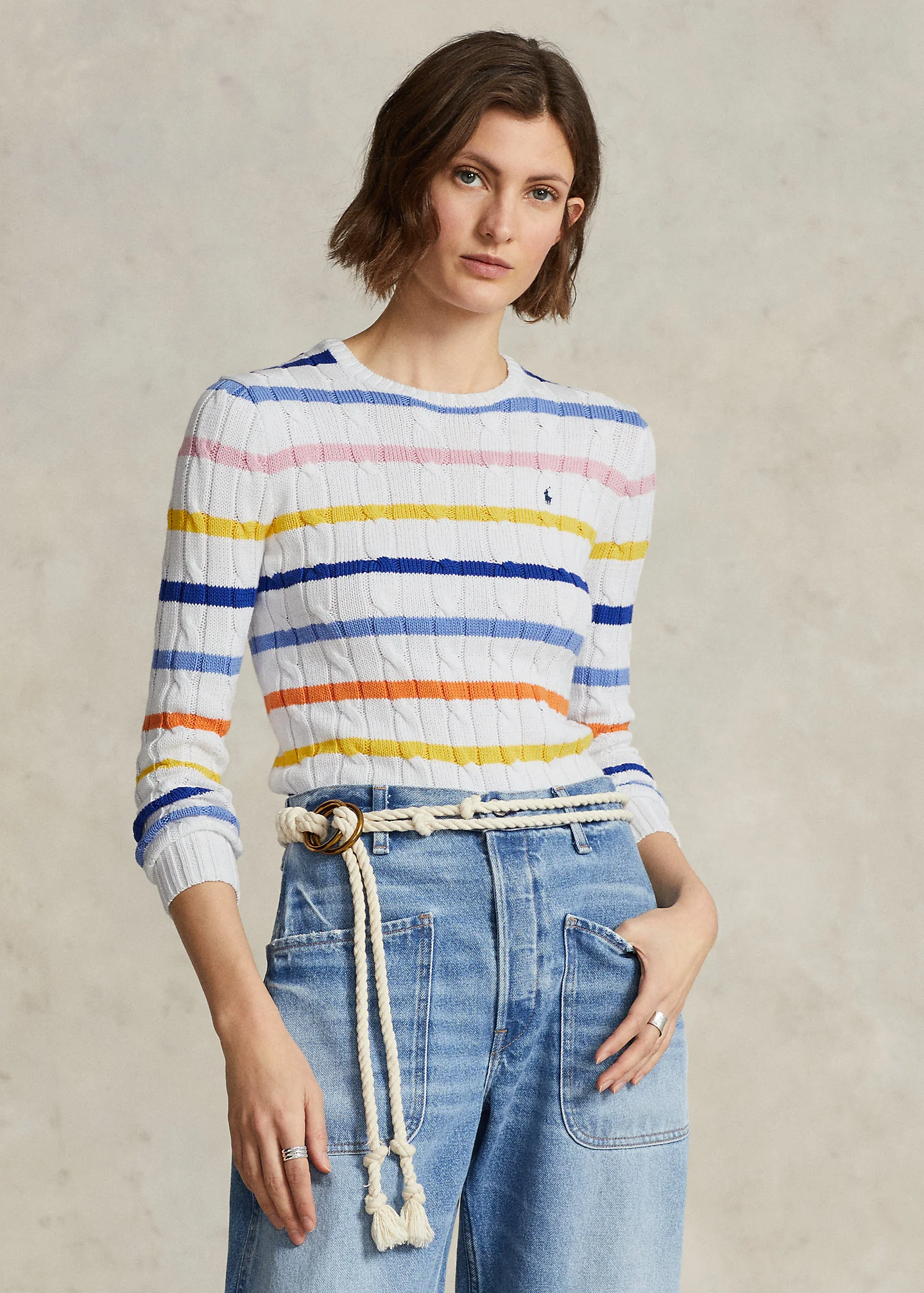 White Multi STRP Juli Pullover - Image 2