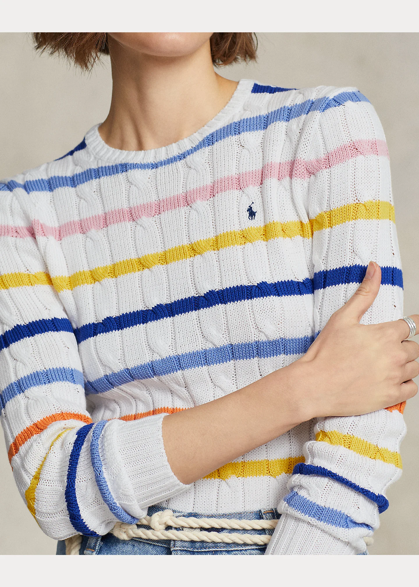 White Multi STRP Juli Pullover - Image 3