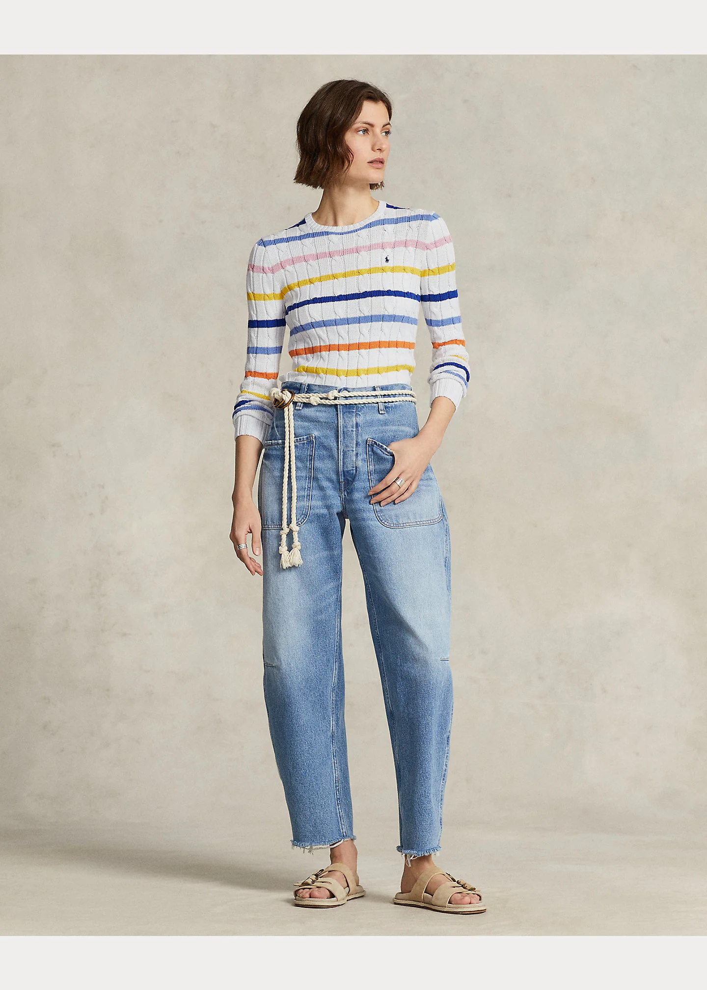 White Multi STRP Juli Pullover - Image 4