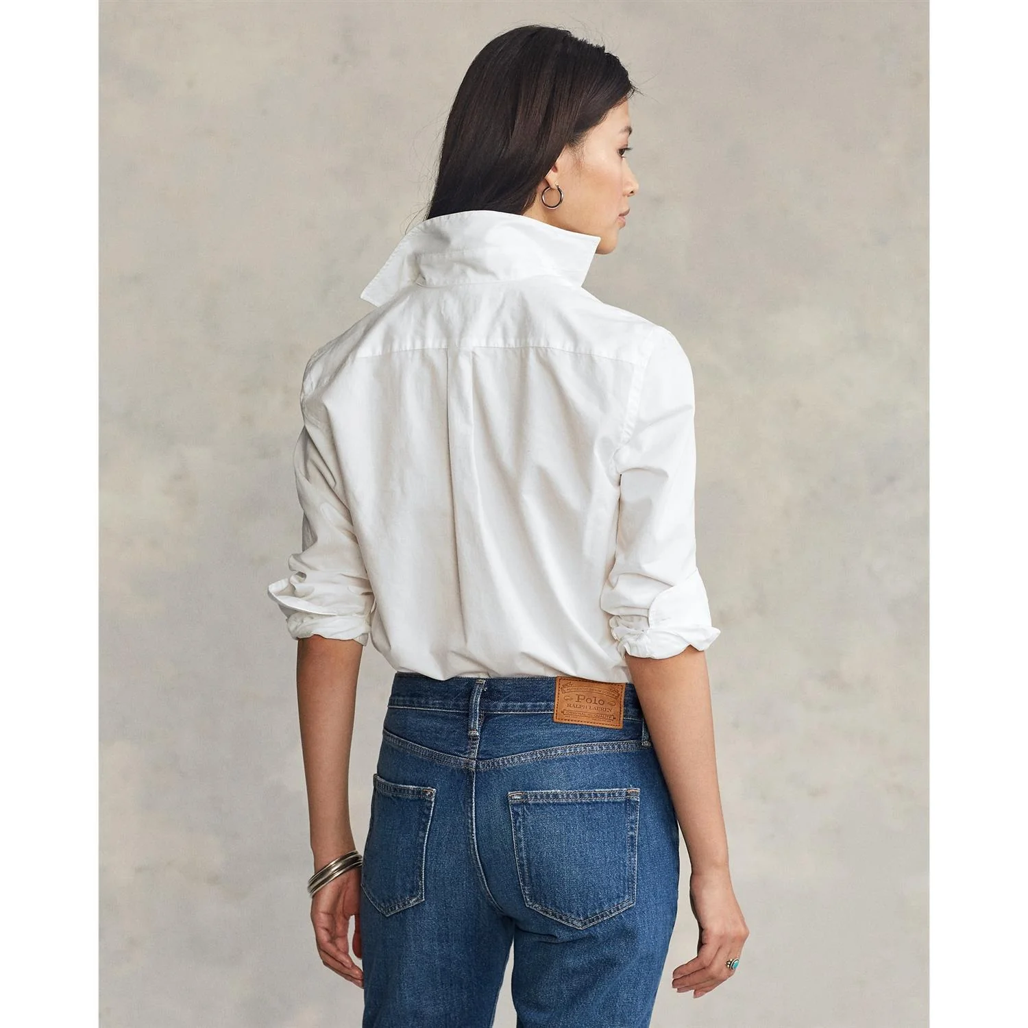 White Relaxed Long Slv Shirt - Image 3