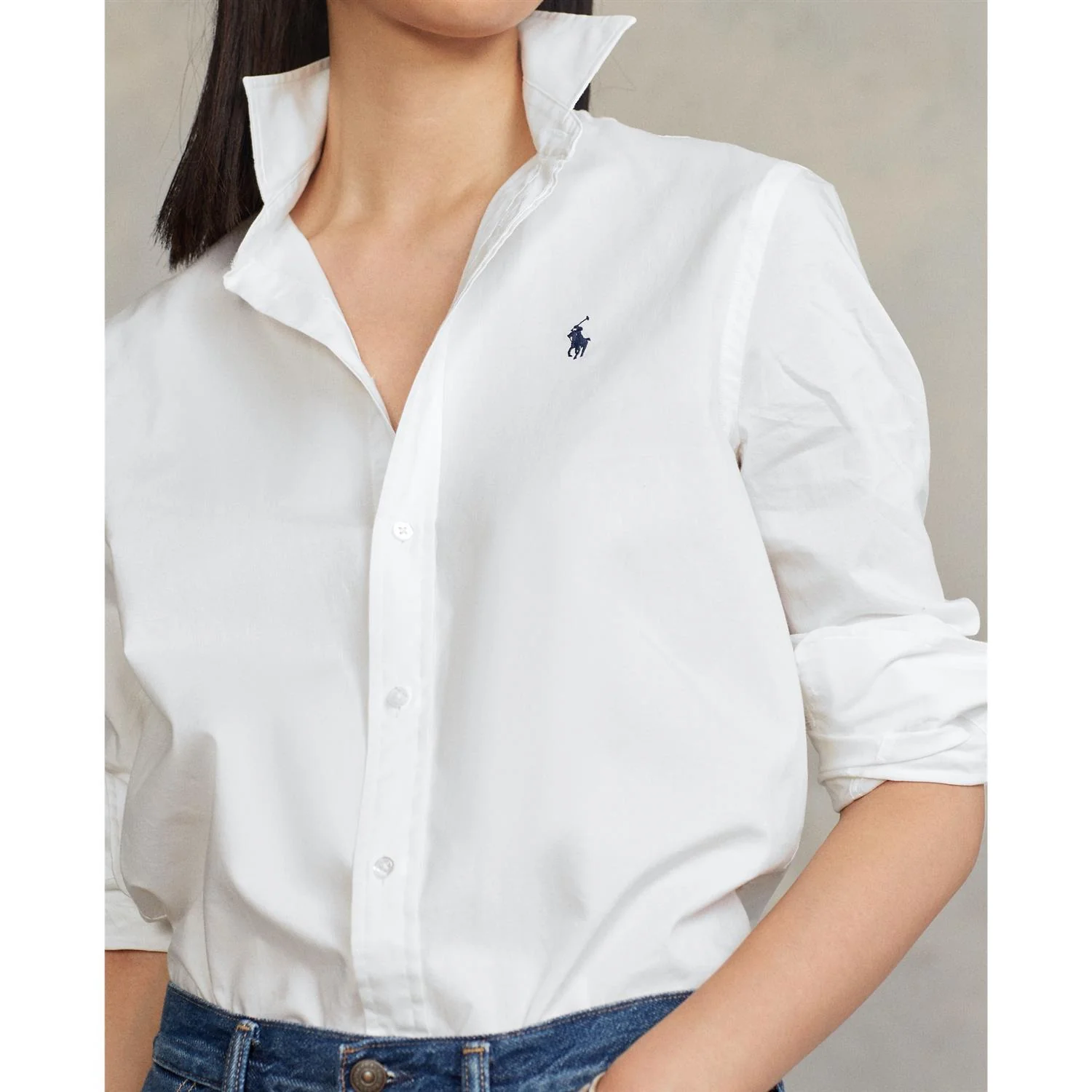 White Relaxed Long Slv Shirt - Image 4